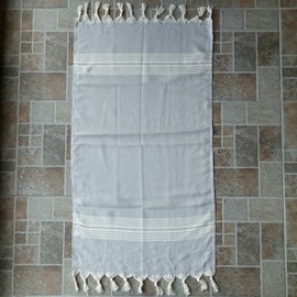 Dandelion - Juego de 2 Toallas de Mano turcas de algodón teñido naturalmente, 88,9 x 48,2 cm, Gris Claro, 35 Inches x 19 Inches (89 cm x 47 cm), 2