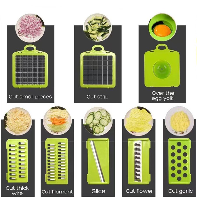 12-in-1 Multi-Functional Large Capacity Vegetable Chopper Onion Chopper, 6mm Dicing,