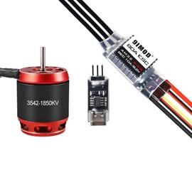 9IMOD 1/10 Scale Crawler Brushless Motor and ESC Combo 3-in-1: 3542 1850KV Brushless & Motor 80A AM32 2-6S Brushless ESC Waterproof w/USB Programming Card for 1/10 RC Crawler Upgrade