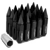 60mm Aluminum M12 x 1.5 6-Point 20mm OD Black 20