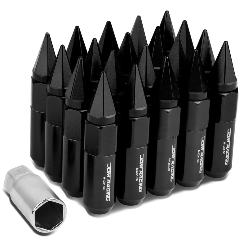60mm Aluminum M12 x 1.5 6-Point 20mm OD Black 20