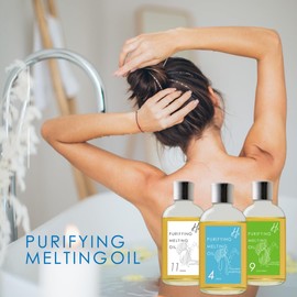 Hiroko.K Purifying Melting Oil, No1 Awaken, 4.2 fl oz (120 ml), Citrus Scent, Shower Oil, Bath Oil, Castor Oil, Organic Scent, Natural Fragrance, Natural Vegan, Sebum Stain, Pore Stain, Back Acne
