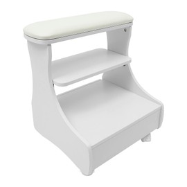 Pedicure Foot Rest Foot Bath Salon Pedicure Stool for Feet Manicure Beauty Salon Nail Foot Bath Portable Pedicure Station with Wheels Massage Table Manicure Trolley Cart (White)