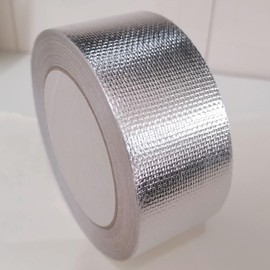 Alkrogiha Glass Fiber Cloth Aluminum Foil Tape, 2 inch Professional Insulation High Temperature Duct Tape Withstand 80°C to 100°C, Reinforced, for HVAC, Repair, Pipe Sealing