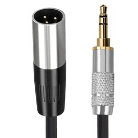 tunghey Mini XLR Male to 3.5mm Stereo Audio Plug Cable, 3-pin Mini XLR Male to 1/8" TRS Plug Cable, for BM-PCC 4K Camera Video Assist 4K Sha-rp 8K. (0.3M)