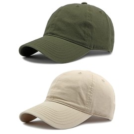BABAHU Men and Women Baseball Cap Plain Blank Adjustable Classic Baseball Hat Cap 100% Cotton Golf Dad Hat (UK, Alpha, One Size, A-Army Green+Light Khaki)