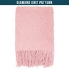 PAVILIA Light Pink Knit Throw Blanket for Couch, Twin Bed,