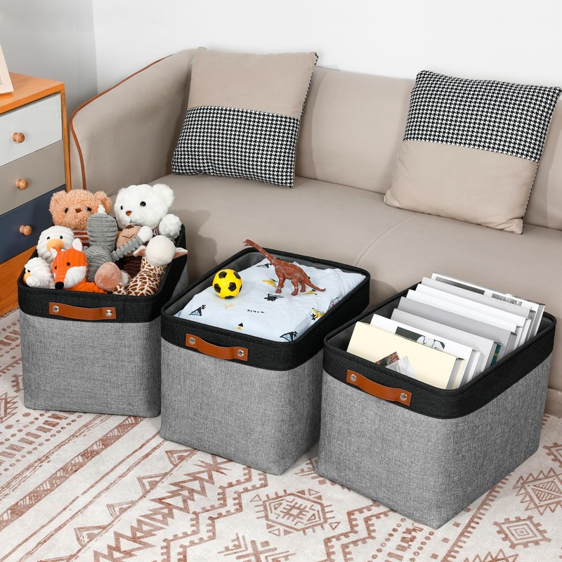 DULLEMELO Fabric Storage Bins - Decorative Large Baskets for Home