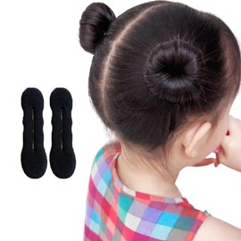 GFun Bun Hair Maker Chignon Maker Bun Supplies Bun Sponge Hair Arrangement Cushion Black for Long Hair 2pcs