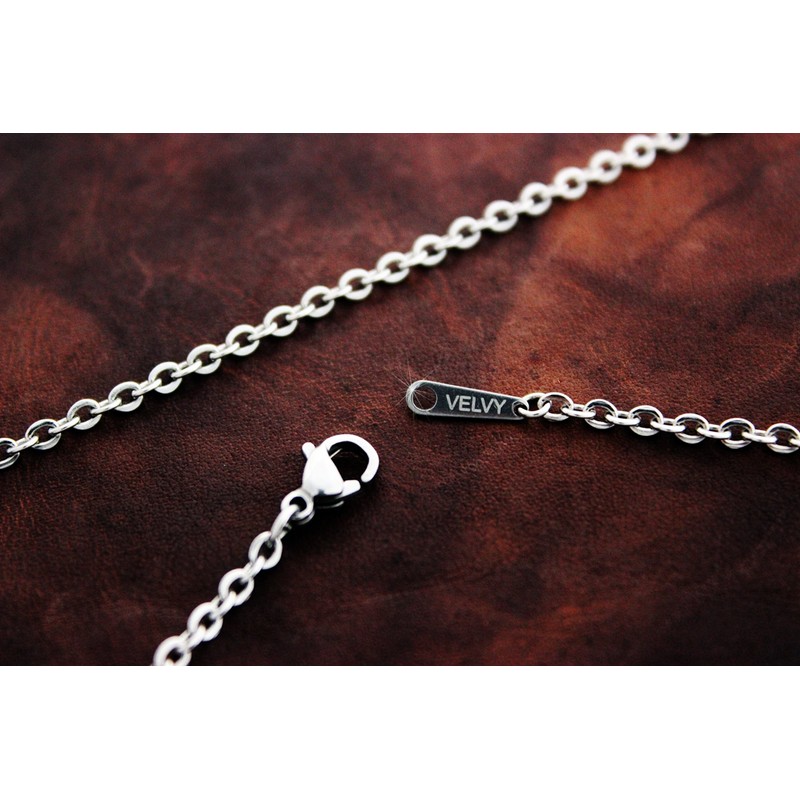 Velvy rm253 Silver 925 Fish Hook Men's Women's Pendant Necklace,