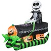 Gemmy Airblown Inflatable Jack Skellington in Coffin Sleigh, 5 ft