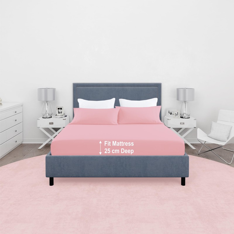 Comfy Nights Super King Fitted Sheet MicroFibre Plain Dyed Easy