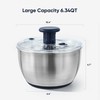 6.34 Qt Stainless Steel Salad Spinner, Large Lettuce Spinner Vegetable