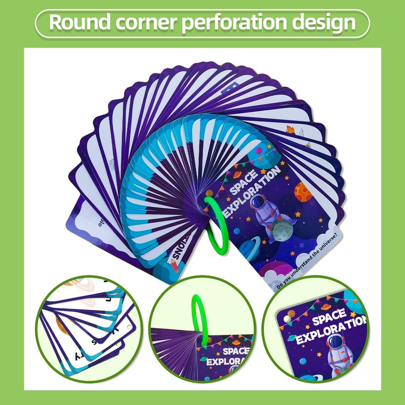 34PCS Outer Space Cognitive Flash Cards,Cognitive Pictures Flashcards for Space