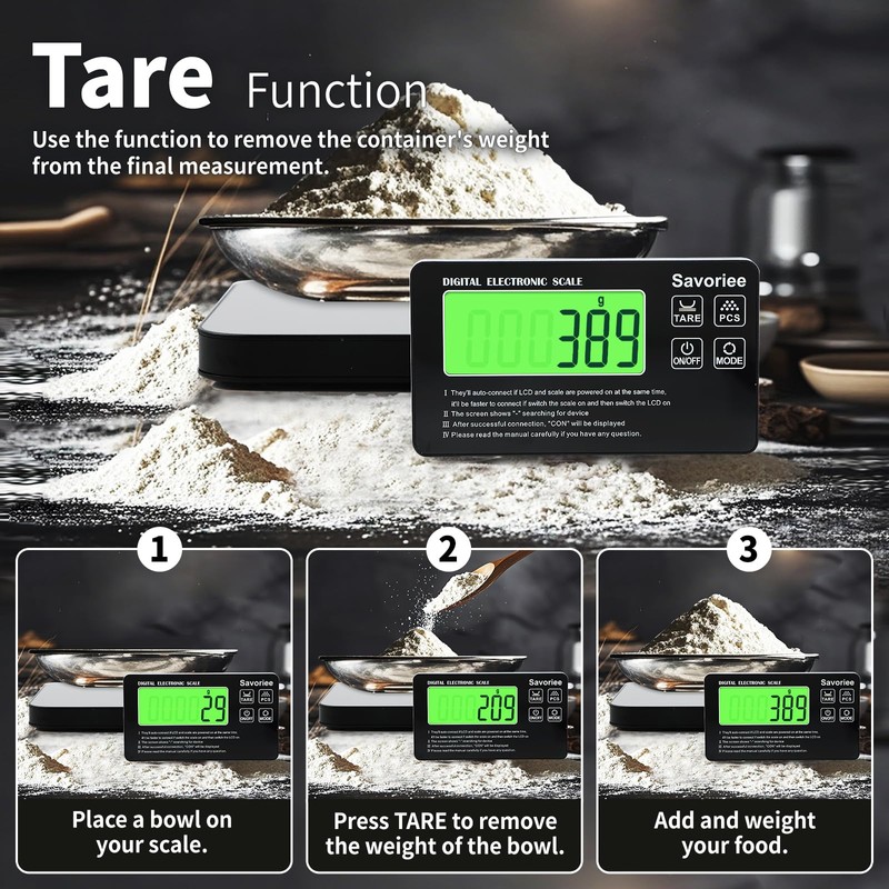 Savoriee Food Scale, 2024 Newly Split Designed 33lb Digital Kitchen