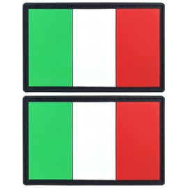 JBCD Italy Flag Patch Italian Tactical Patch - PVC Rubber Hook and Loop Fastener Patch, 2 Pack