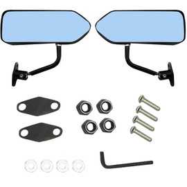 Gazoz Performance F1 style Black Side View Mirrors for Cars and Bikes- Universal Fit High Gloss Finish Side View Mirrors - 2 pieces.