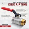 DOJA Barcelona Ball Valve with Lever Handle Red 1/2 Inch