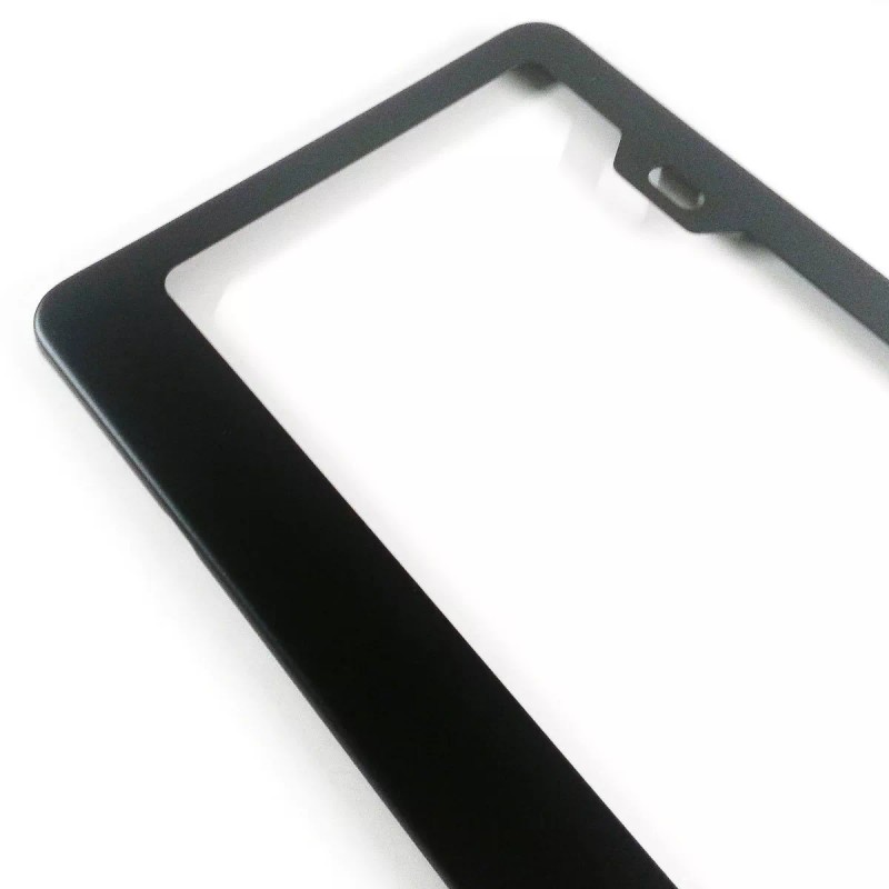 PS-AUTO Matte Black finished stainless steel license plate frame plain