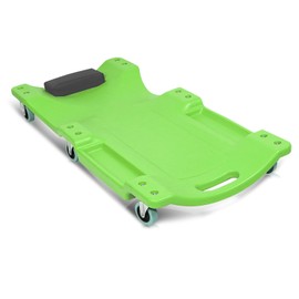 Auto Dynasty 40 Inches Mechanic Creeper, Automotive Garage Repair Low Profile Under Car Rolling Creeper with Padded Headrest, Plastic, Green