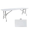 Go-Trio 8 Foot Folding Table 8ft Foldable Portable Plastic Picnic