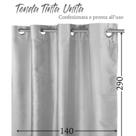 Tex family Shay Plain Pearl Grey Curtain 140 x 290 cm Boxed