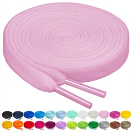 BIRCH's Shoelaces in 27 Colors Flat 5/16" Shoe Laces in 4 Different Lengths (56" (142cm), Light Pink)