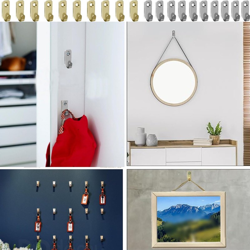 ZAAWUUT 10-Pack Heavy Duty Wall Mount Hooks,304 Stainless Steel Mini