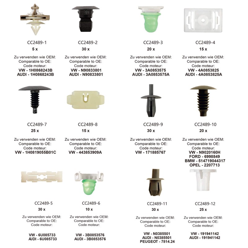 CCLIFE Door Trim Clips Assortment Body Trim Mounting Clips Set