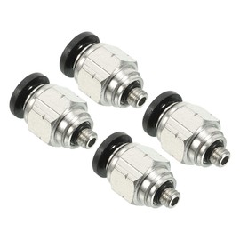 PATIKIL 1/4" 10-32UNF Male Thread Push to Connect Fittings, 4 Pack Straight Quick Connect Fittings Pneumatic Air Line Fittings Joint Tube Fitting for Air Water