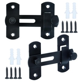 NICHEFLAG 2 Pack 180 Degree Flip Sliding Barn Door Lock Latch for Privacy - Safe latches, Shed Door Latch for Outdoor Fence, Barn Door, Wooden Fence, Outdoor Fence, Cabinet, Shed, Sliding Doors