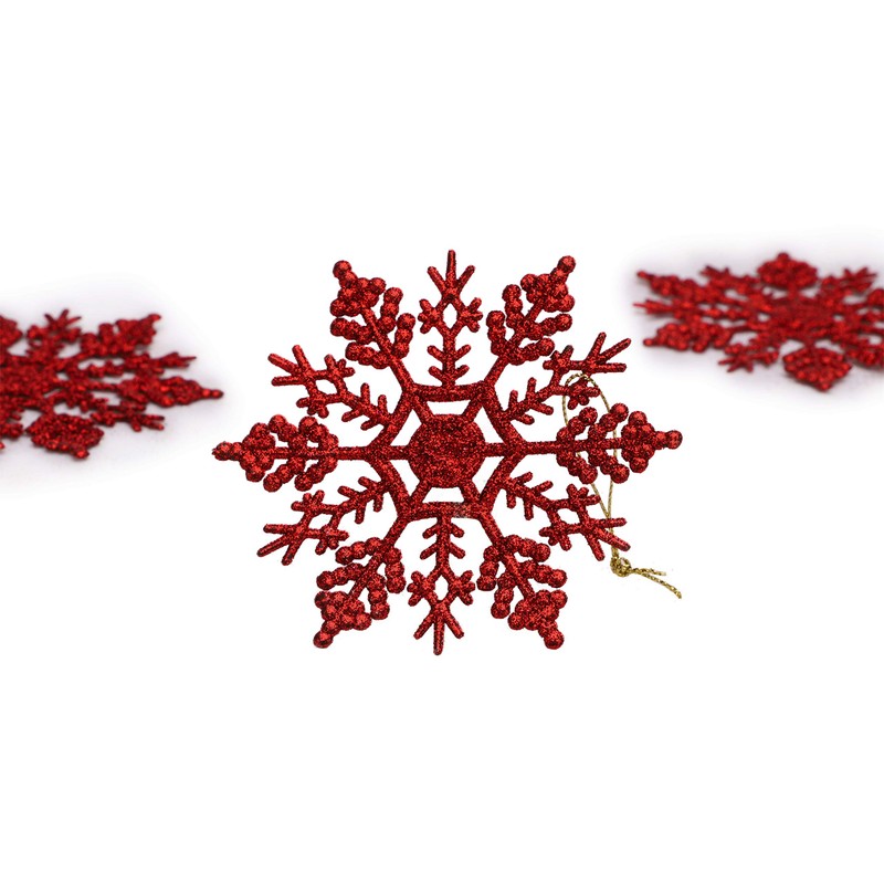 Christmas Concepts® Pack of 12 - 10cm Glitter Snowflake Hanging