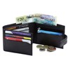 RAS Mens RFID Blocking Genuine Leather Trifold Wallet for Coins