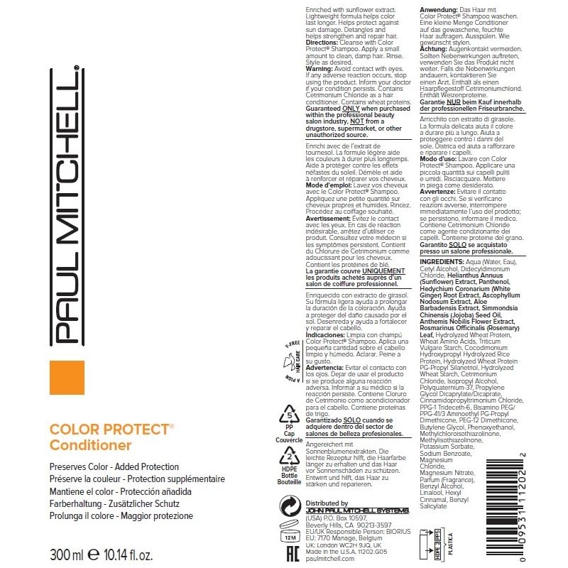 Paul Mitchell Color Protect Champu Acondicionador 10.14oz (Bundle)