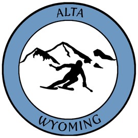 Athena Brands Alta, Wyoming - Extreme Sports Skier - Car Truck Window Sticker Decal - Columbia Blue