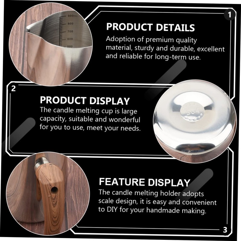 Lurrose Sturdy Stainless Steel Candle Melting Pot DIY Candle Making