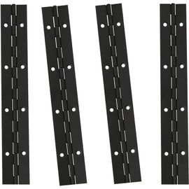 4Pcs 8 Inch Continuous & Piano Hinges, Black Stainless Steel 304 Continuous Folding Hinges for Doors, Cabinets, Window