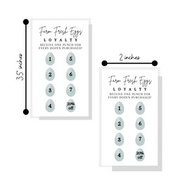 Farm Fresh Eggs Loyalty Cards | 50 Pack | 2x3.5" inches Business Card | Fresh Farm Eggs | Chicken Coop Supplies | White Card with Blue Eggs Design