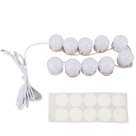 LED Vanity Lights with 10 Dimmable Bulbs USB Adjustable Color and Brightness Mirror Lights for Makeup Dressing Room Bathroom