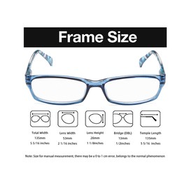 Reducblu Reading Glasses for Women - Pattern Design Readers with Spring Hinge