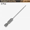 sourcing map 3pcs T5 Torx Head Screwdriver Bit 1/4" Hex