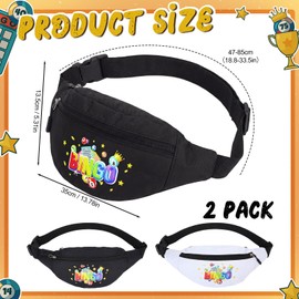 Tallew 2 Pcs Bingo Themed Fanny Pack for Women Men, Bingo Dice Game Lover Gifts, Oxford Cloth Waterproof Waist Bag, Travel Zipper Pouch for Casino Players