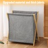STARVAST 3 PCS Bamboo Laundry Hamper, X-Frame Laundry Basket, Laundry