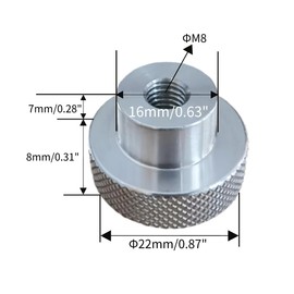 CHANCS Aluminium Alloy Handwheel 22mm OD Thread M8 Knurling Handwheel Stepper Motor Fine-Tuning Handwheel