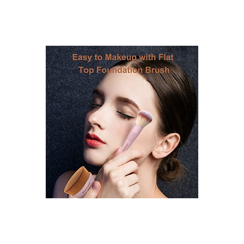 Set de Brochas de Maquillaje - 3 Piezas Kabuki, Rubor,