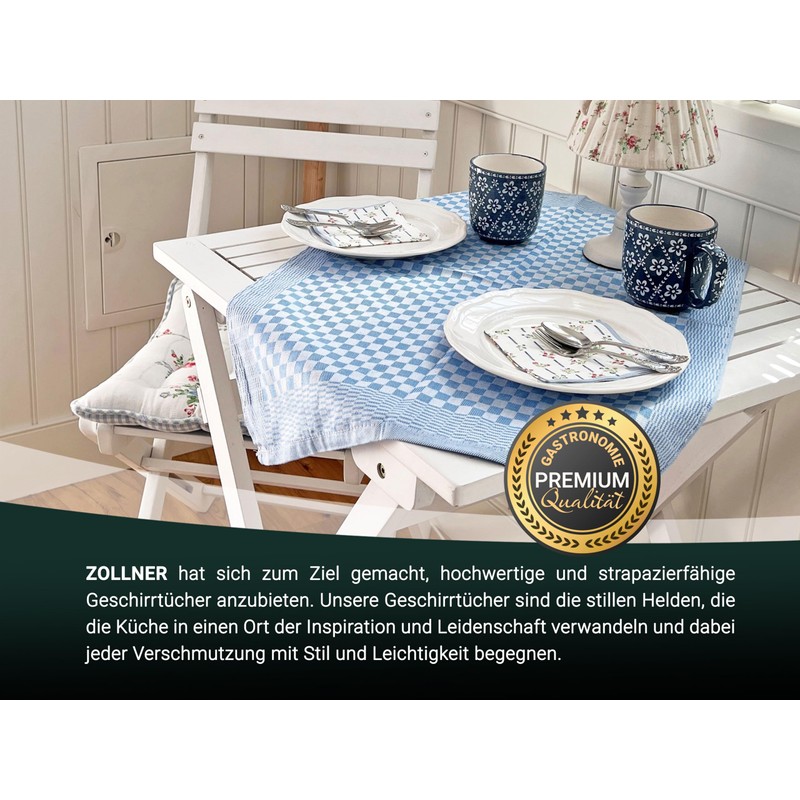 ZOLLNER Set of 5 Cotton Tea Towels in 46 x