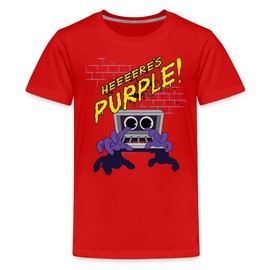 Rainbow Friends - Here's Purple! T-Shirt (Kids, Red, 12-14)