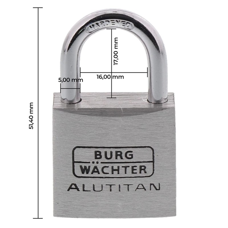 Burg-Wächter padlock, set of 2, 5 mm thickness, 4 keys,