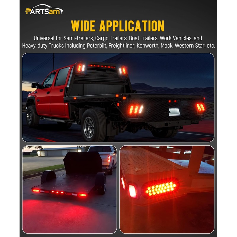 Partsam 2x Oval Brake Stop Tail Turn Sealed Marker Lights