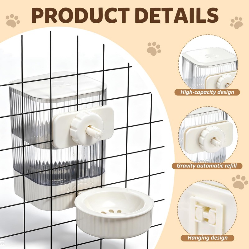 Singhoow 2 Pack 54 oz Rabbit Water Dispenser, Hanging Gravity